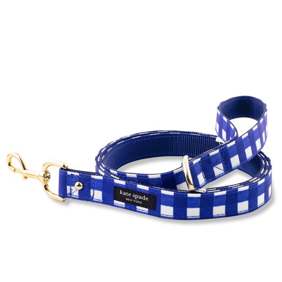 kate spade Other - Kate Spade M/L 90lb Limit, 6ft Length Navy Blue Gingham Pet Dog Leash